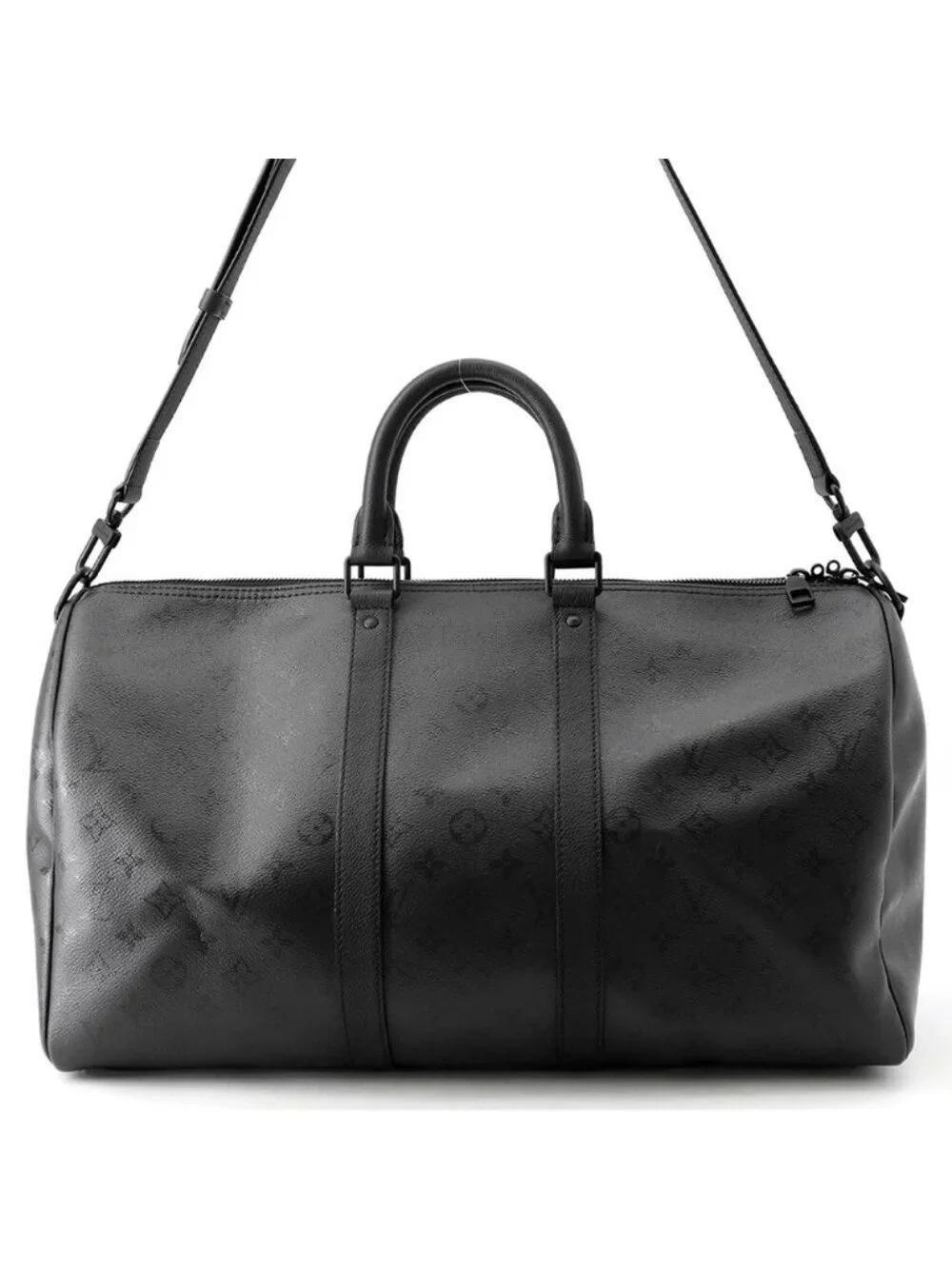 Louis Vuitton Boston Bag Monogram Midnight Keepall Bandouliere 45 Black 2-Way